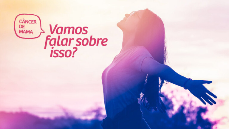 Mulher de braços abertas (Arte da CISS sobre o Outubro Rosa)