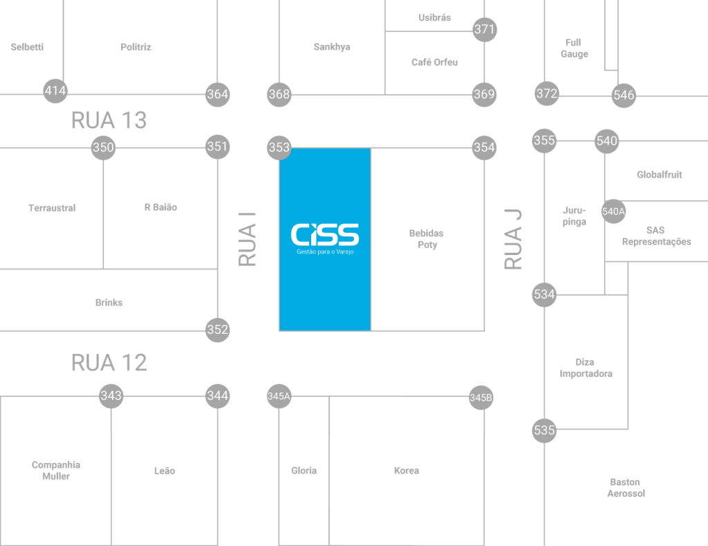 Mapa do estande da CISS na Apas Show