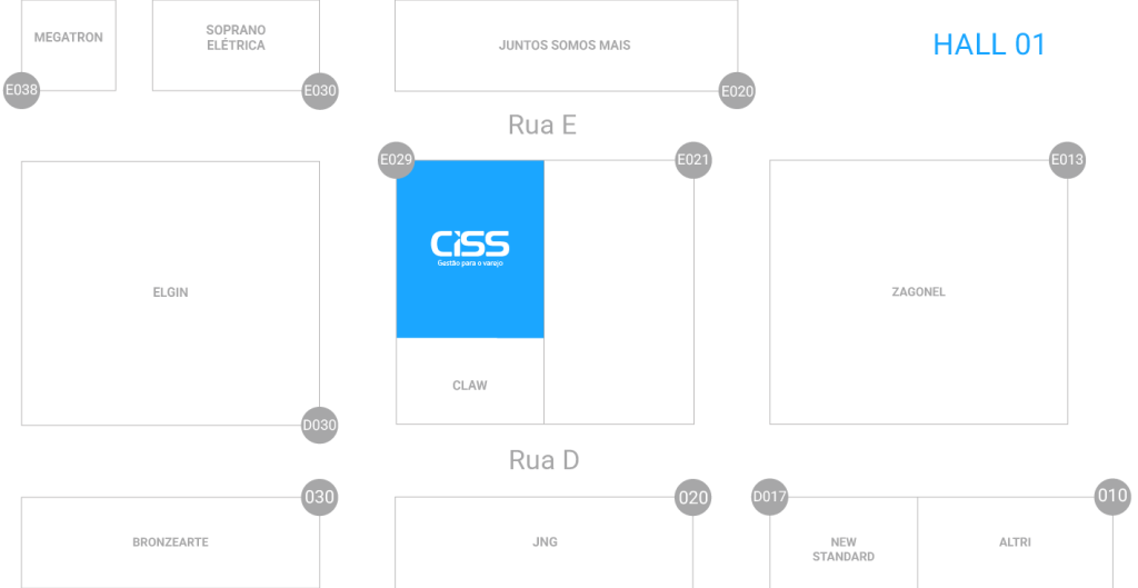 Mapa do estande da CISS na FEICON