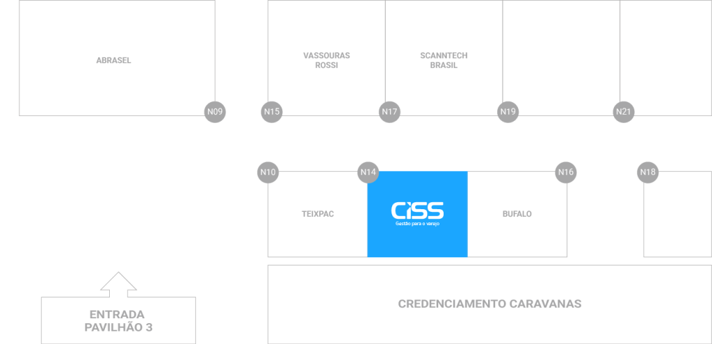 Mapa do estande da CISS na SRE Super Rio Expofood